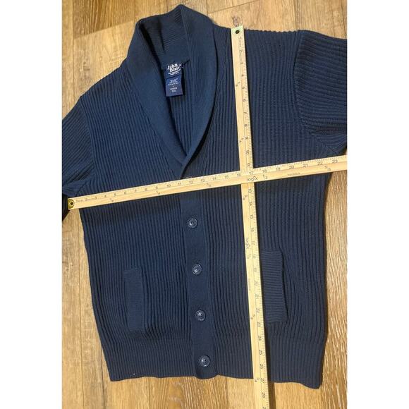 John Blair VTG Sweater Men L Blue Ribbed Cardigan Pockets Button Up Grandpa Golf - Picture 7 of 7